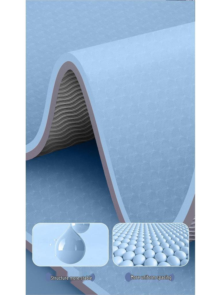 10mm Thick Non-Slip TPE Yoga & Fitness Mat for Sound Insulation & Shock Absorption