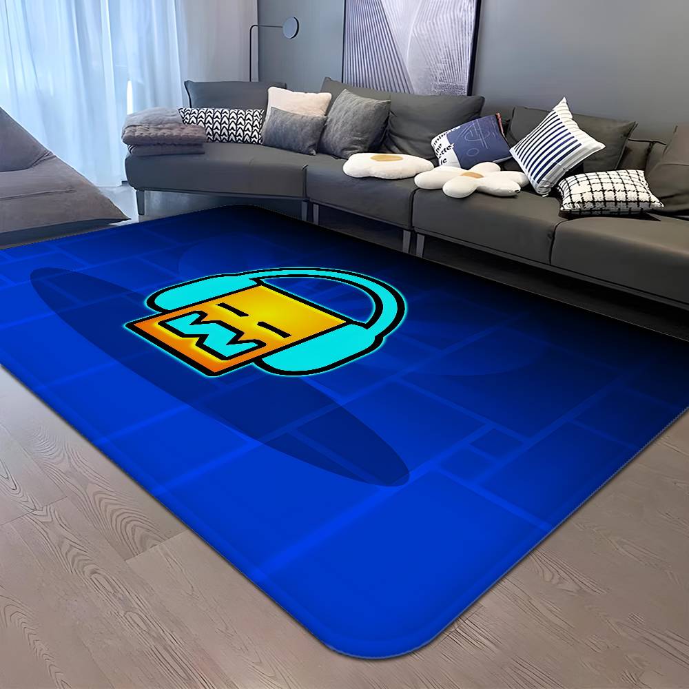 Cartoon Geometry Dash Video Game Kitchen Mat Kids Room Bedroom Decoration Balcony Anti-Slip Doormat Living Room Alfombra