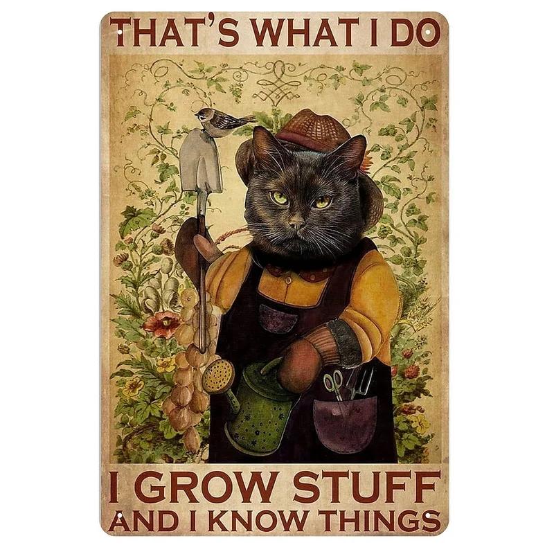 Funny Cat Decor Metal Tin Signs I Do What Want Cute Cats Posters Wall Art Sign for Aesthetics Bathroom Garden Home Decoration