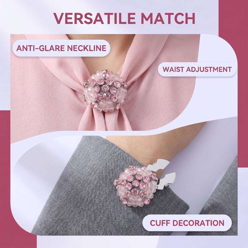 Water Crystal Flower Cufflinks With Gemstone Embellishments For Men And Women