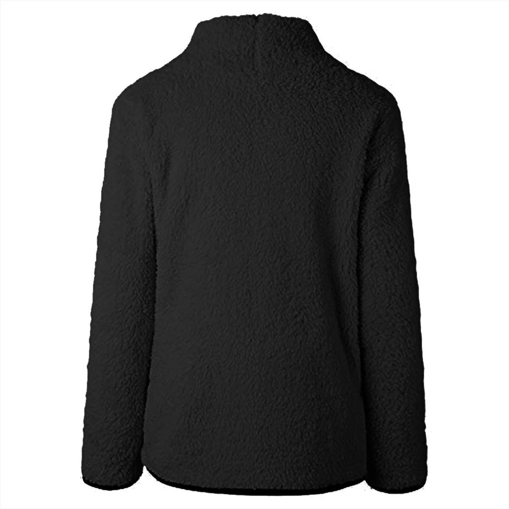 Women's Solid-color Fashionable High-neck Plush And Fleece Warm Top