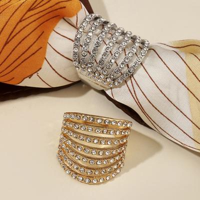 Women Rhinestone Scarf Buckle Clip, Fashion Silk Scarves Clip, Elegant No Slip Scarf Ring for Silk Wool Scarves, Multi-purpose for Hair Accessory Bag