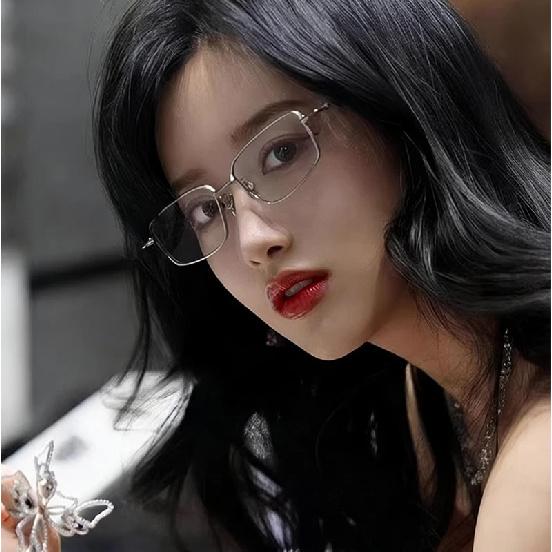 Fashion Square Titanium Glasses Frame Men Women Brand Design Optic Ultralight Luxury Eyeglasses Thin Rim Korea Style Spectacles