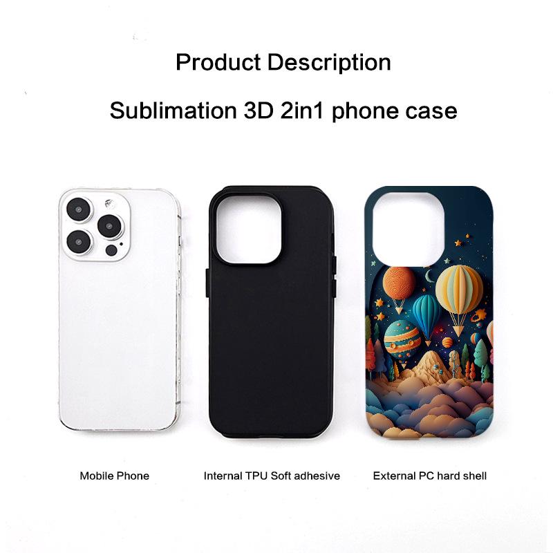 Hot Air Balloon Art Apple 16 Phone Case - Two-in-One for iPhone 14/15 Pro Max