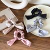 French Satin Bow Elastic Hair Tie for Women – High Elasticity, Gentle Ponytail Accessory for Sparse Hair