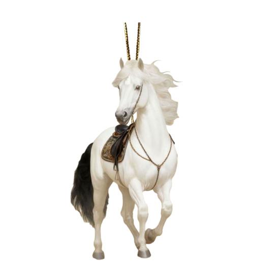 2D Horse Hanging Ornament Acrylic Flat Horse Decoration Christmas Tree Ornament for Horse Lovers Equestrian Gifts Holiday Decor