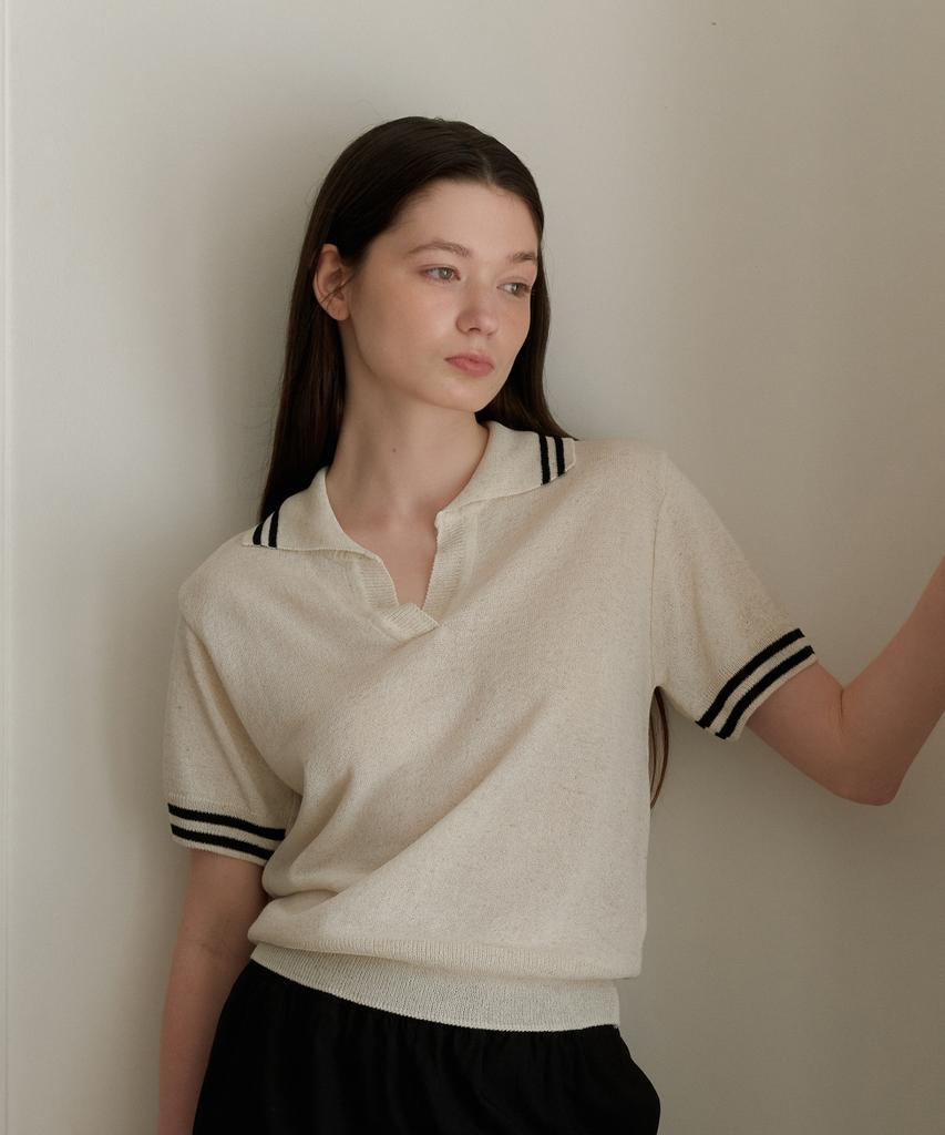 YUPPE Line Collar Knit_Beige