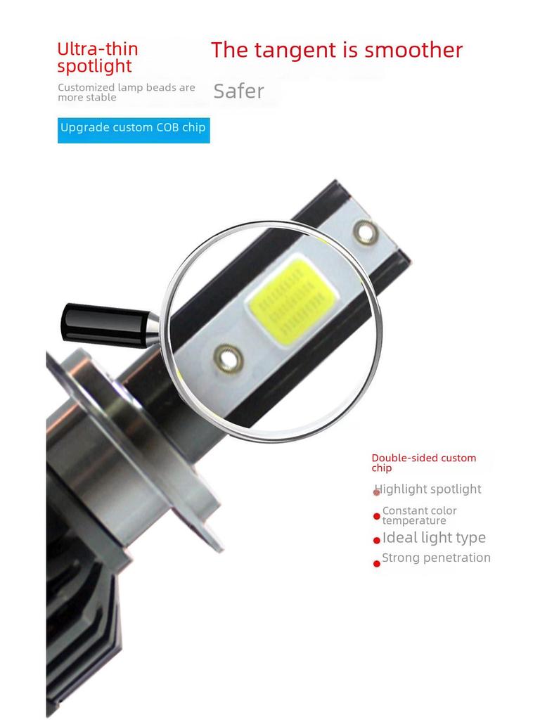 Super Bright Spotlight Car LED Headlight with F2 COB Lamp Beads for H1, H7, H4, H11 Bulbs.