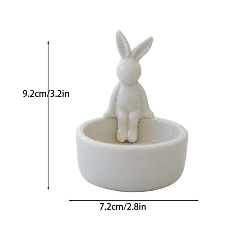 Lovely Candle Stand Ceramic Rabbit Tealight Holder for Easter and Everyday Use Decorative Candlestick