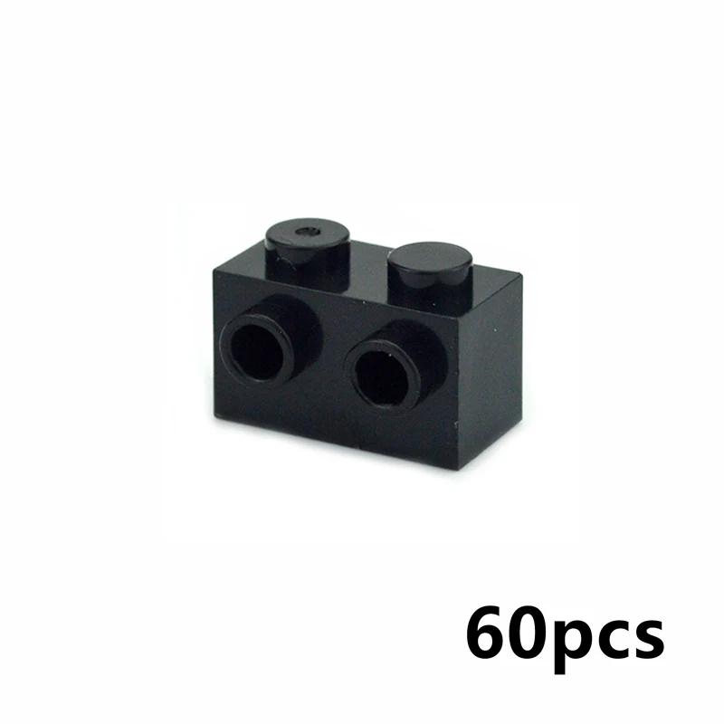 60 Pièces MOC Briques Épaisses 1 x 2 avec Trous sur le Côté Particules d'Assemblage Blocs de Construction Modifiés Jouets DIY High-Tech Compatible 11211
