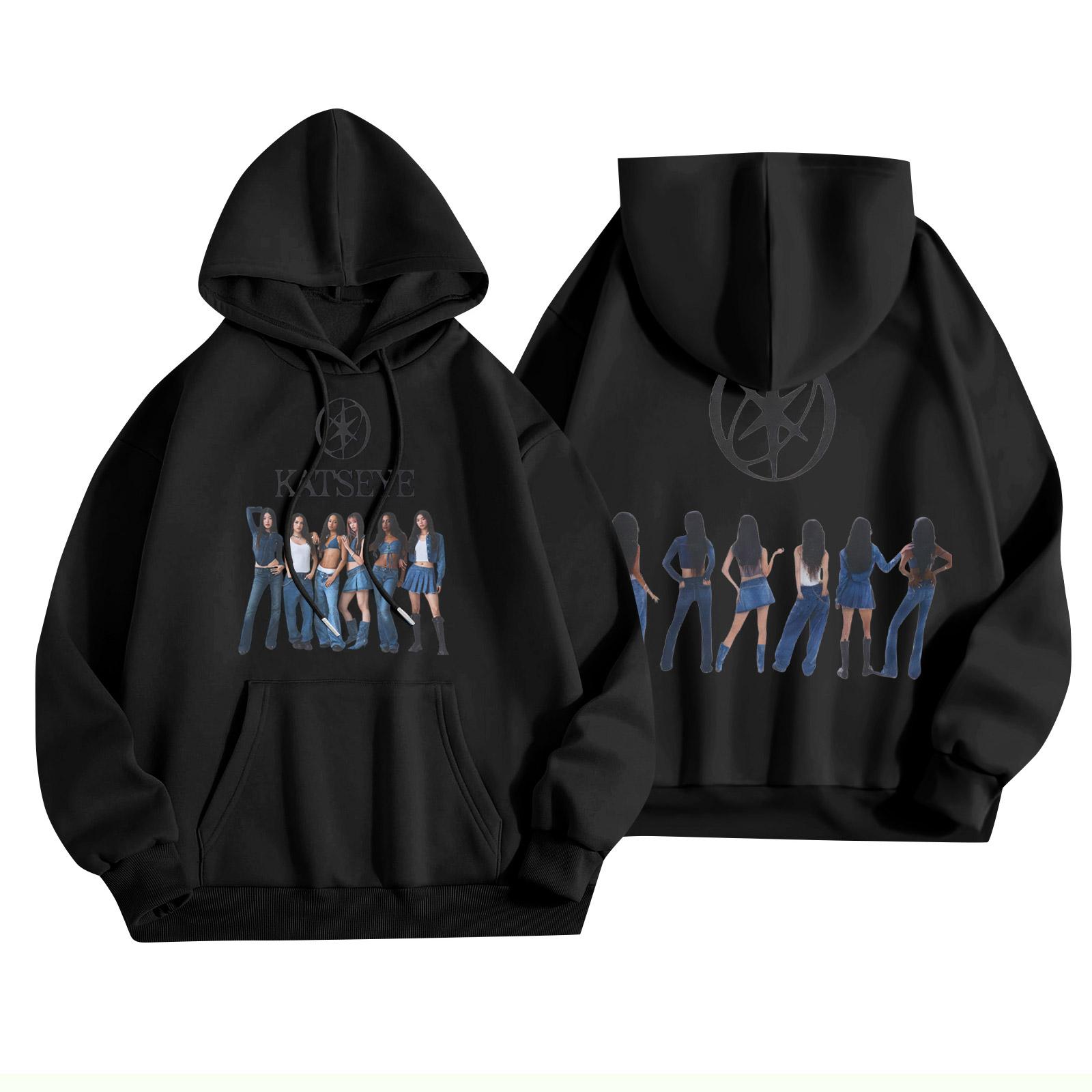 

Унисекс Модный Легкий Пуловер с Длинным Рукавом и Карманами Толстовка с Принтом XL чёрный