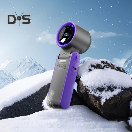 Přenosný ruční chladicí ventilátor s digitálním displejem 10800 ot./min. Silný proud vzduchu Nastavitelný USB dobíjecí mini osobní ventilátor
