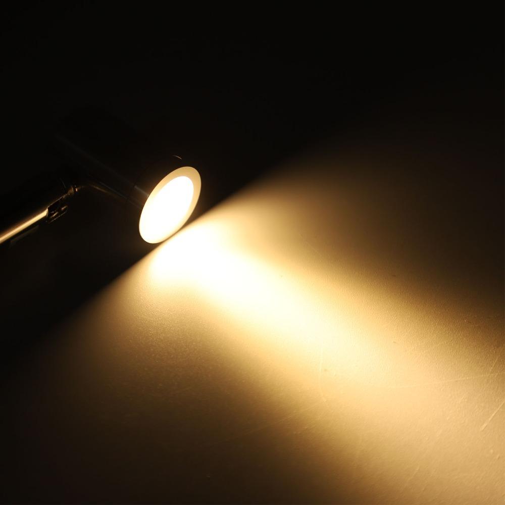 2 Pack 1W LED Accent Light Adjustable Angle Standing Up Spotlight Jewelry Showcase