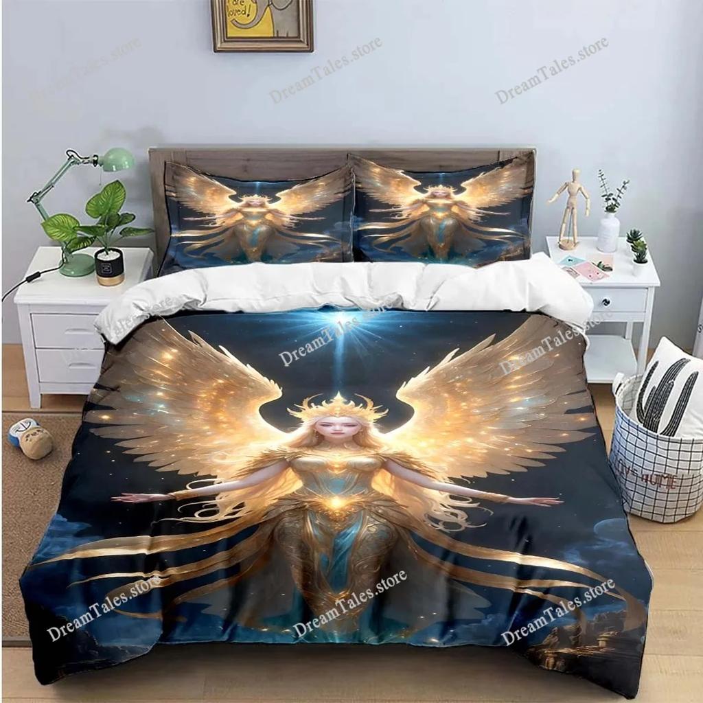 Exquisite Angel Wings Printed Bedding Sets Exquisite Set Duvet Cover Bed Comforter Set Bedding Set Luxury Birthday Gift