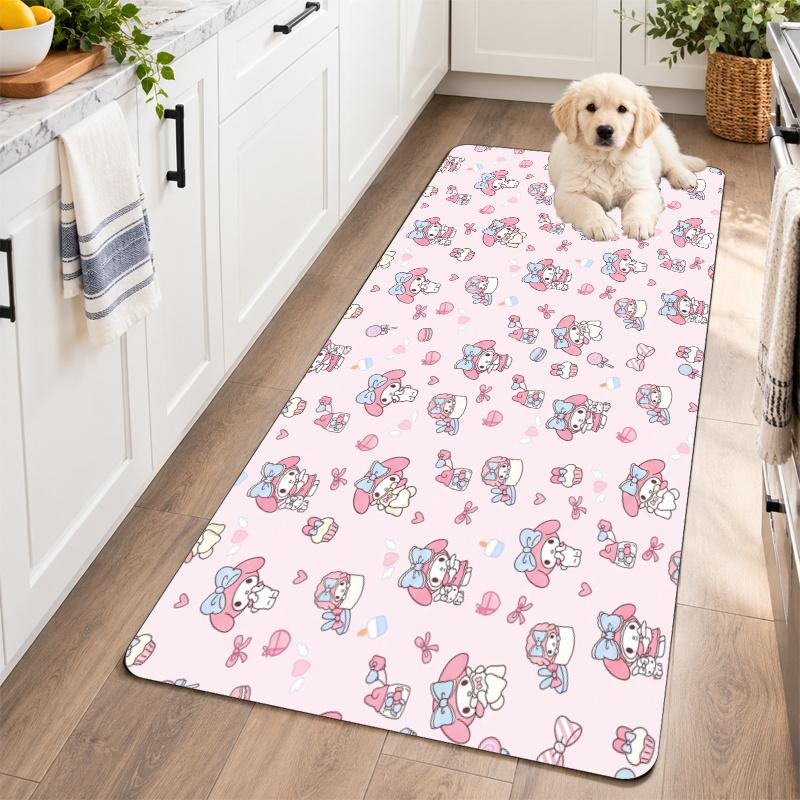 Flannel Kitchen Mat My Melody Soft Area Rug Non Slip Floor Carpet Home Decoration