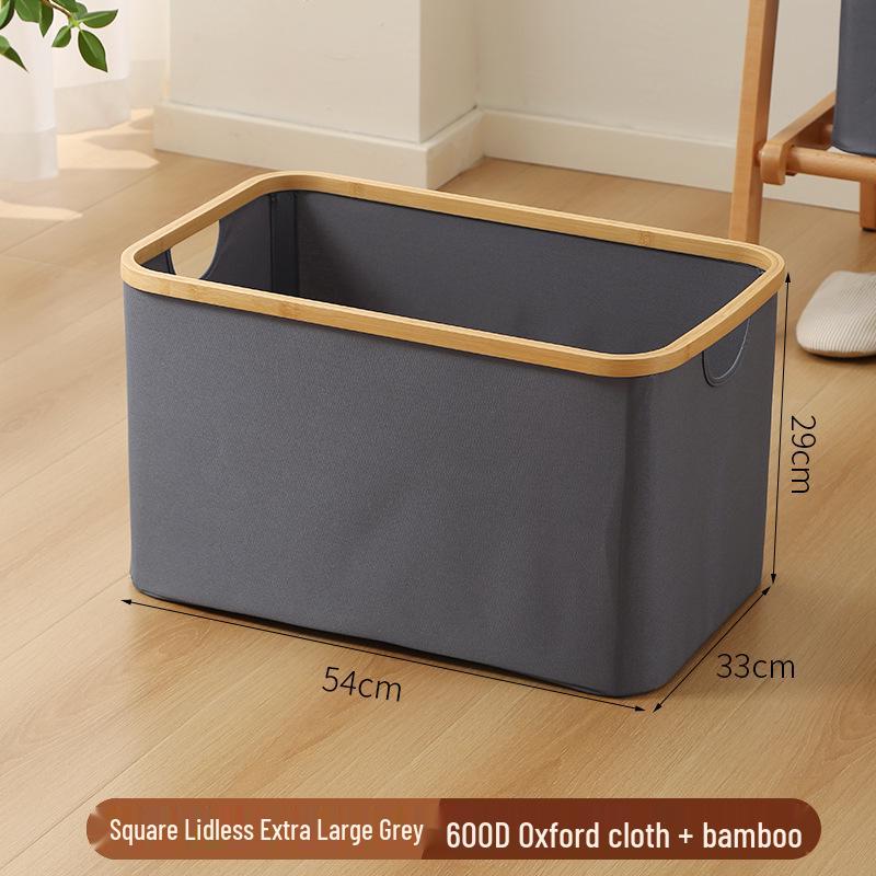 Foldable Large Desktop Storage Basket with Lid for Bedroom - Laundry, Toys, and Clothes Organizer