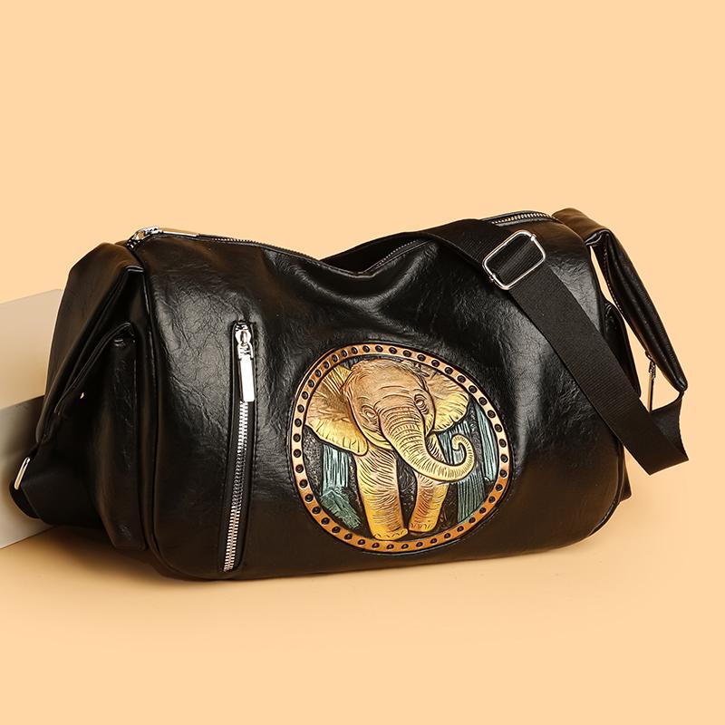 Bolsa de ombro grande capacidade elefante bolsa mãe de meia idade bolsa crossbody bolsa de couro macio