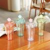 FLYILIA Tumbler with Straw, Plastic Straw Cup, Cherry Blossom Design, Double-Walled Water Bottle with Lid, Stylish Heat and Cold Resistant, Vacuum Ins