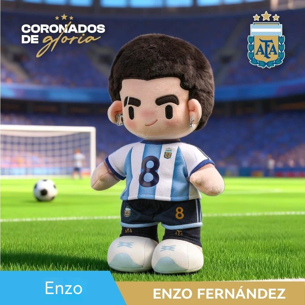 Offizielles Argentinisches Nationales Fußballteam 2026 Messi Martínez Enzo 35cm Plüschtier, Perfektes Geschenk für Fans, Ideal für Sammler