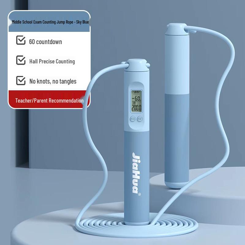 Smart Electronic Counting Jump Rope: Professional Fitness & Training, Cordless and Weighted for Students with Long Steel Wire Option
