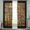 Ethnic Handmade Ornament Sheer Curtains for Living Room Transparent Tulle Window Curtain Bedroom Kitchen Home Decor Veil Drapes