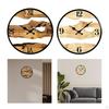 Wood Wall Clock Decorative Non Ticking Fashion Rustic Quiet Hollow for Kids Room Living