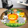 1pc Jungle Animals Chair Carpet for Office, Soft Flannel Throw Mat, Perfect for Office,Holiday Party Decoration Choice yy251113150