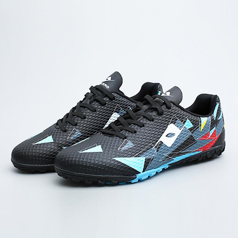 Rotary buckle football shoes breathable non-slip TF broken nails children and adolescents lawn flat game training shoes