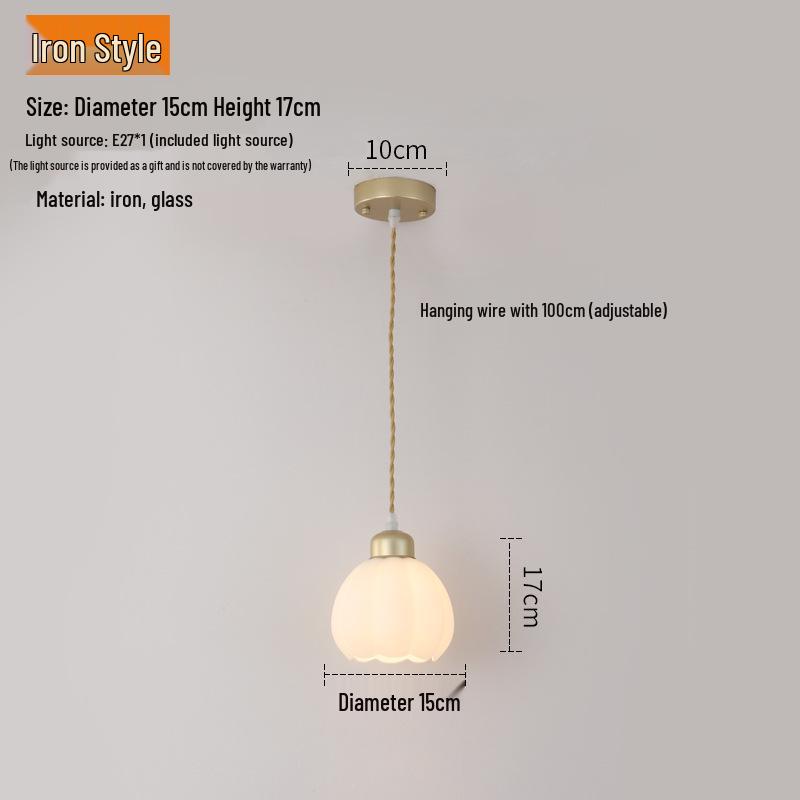 Nordic Modern Three-Head Glass Chandelier for Dining & Bar