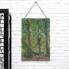 Hand Painted Forest Landscape Metal Wall Art Modern Home Decor for Living Room
