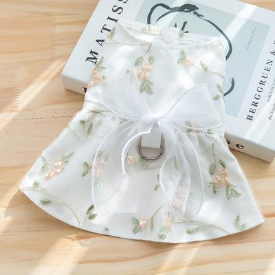 Frühling/Sommer 3D Schleife Welpen Prinzessinnenkleid: Dünner Haustier-Kätzchen-Stil.