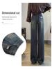 Women's High-Waisted Retro Wide-Leg Jeans - Autumn/Winter 2024 Collection, Loose Fit, Straight-Leg Design