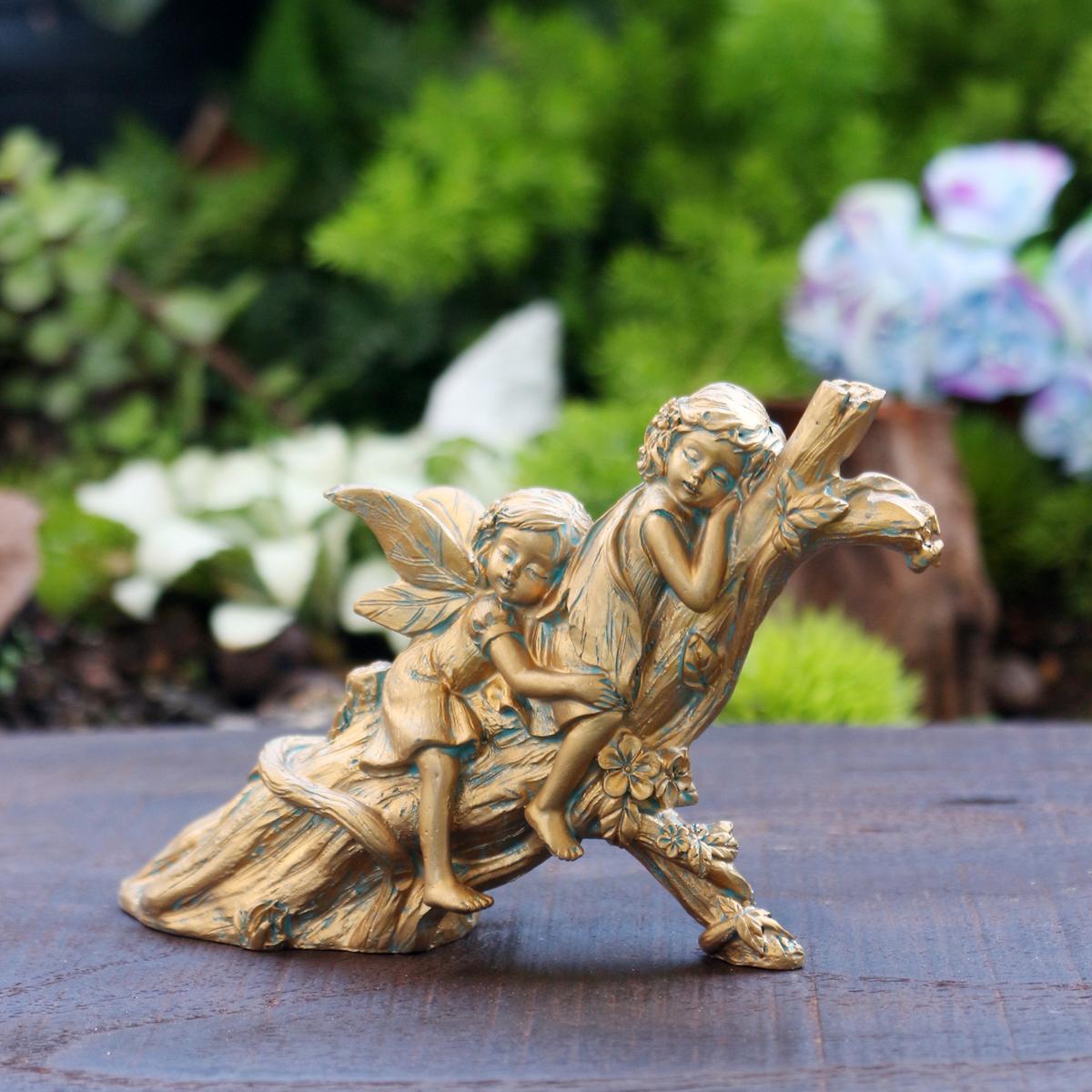 

1 piece of copper sleeping sisters flower fairy, creative household decoration/bonsai statue, family gift