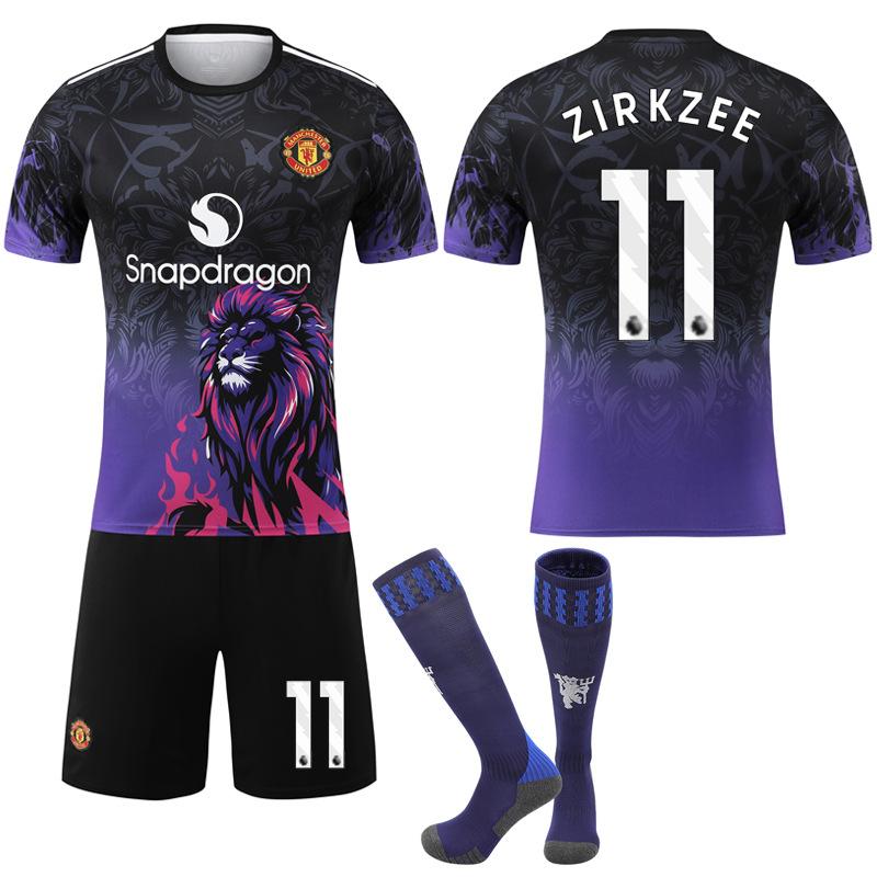 2526 Blue Purple Lion Pattern No. 17 Ganacho 16 Yadma Red Devils Special Commemorative Edition Football Suit Set