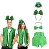 Festive Costume Set Vest Bow Tie Headband/Hat Accessories Set Saint Patricks Day Costume Accessories Ireland Party Decor