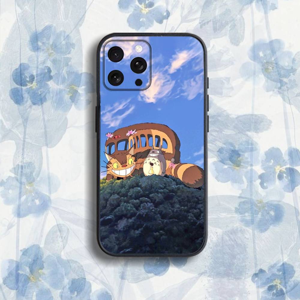 T-Totoro C-Cute Anime  Phone Case For iPhone 17,16,15,14,13,12,Pro,Max,Plus,E,SE4,Air,Mini Black Soft Box
