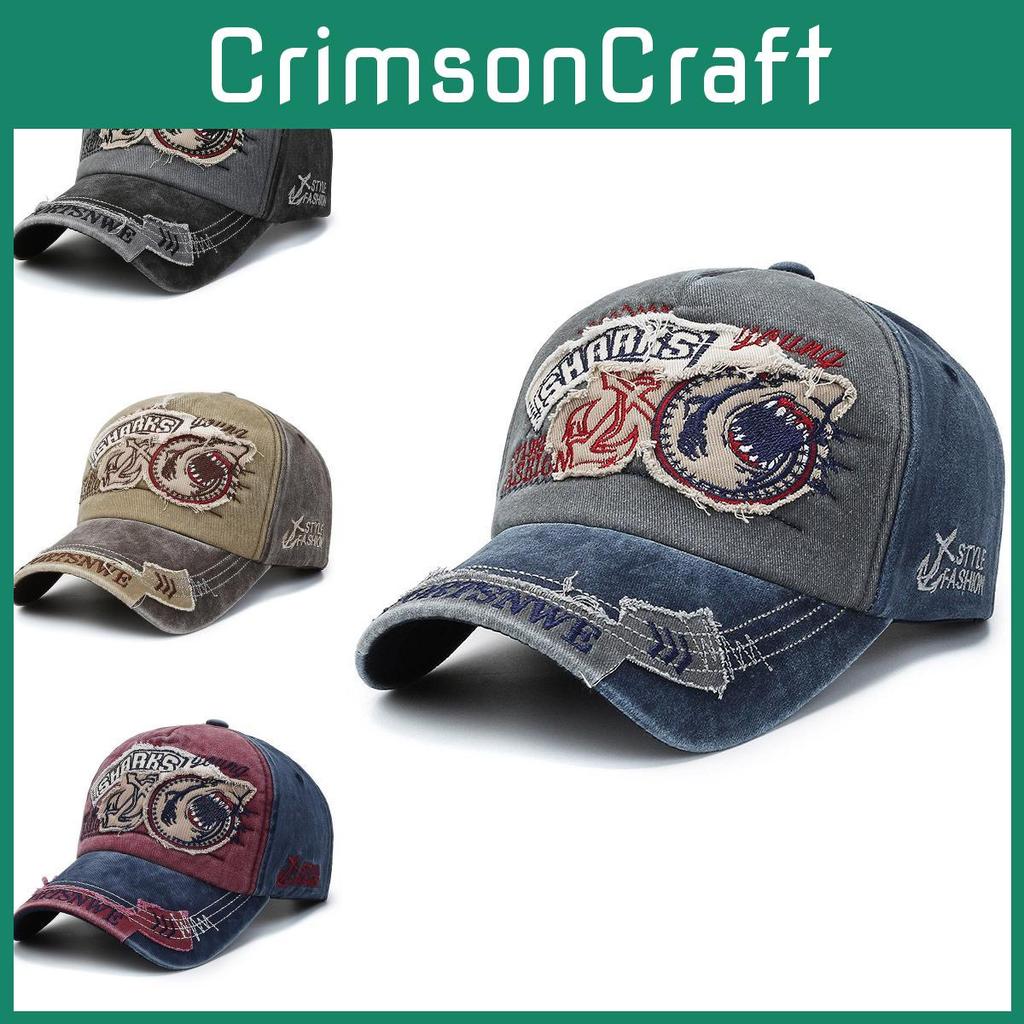 Embroidery Baseball Shark Cap Outdoors Casual Peaked Caps Sun Gift Protection