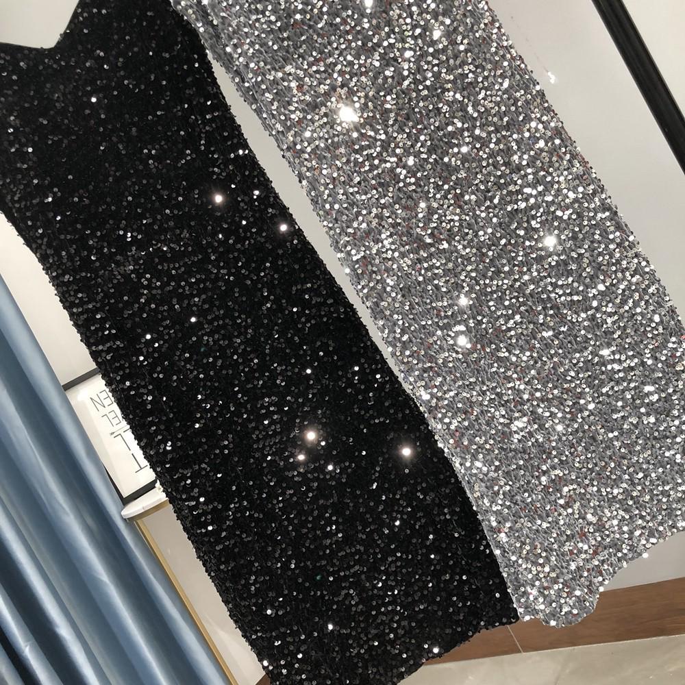 2023 Elegant Metallic Shine Spaghetti Strap Women's Party Dress