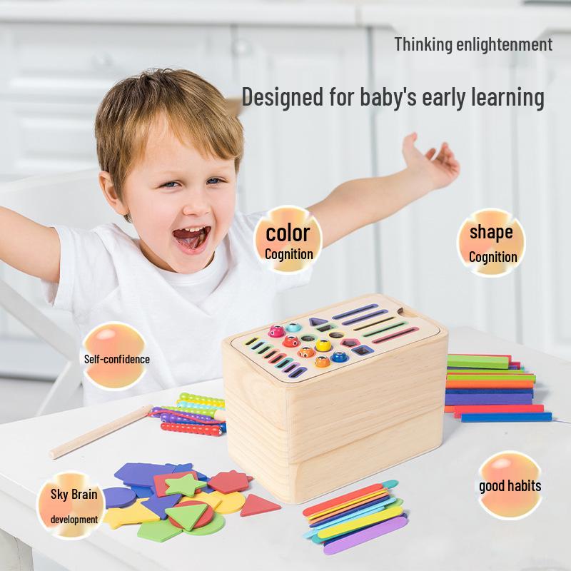 Multifunctional Montessori Wooden Sorting Box for Early Childhood Education