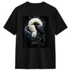 Leisure Raven Rose Moon Men Black Gothic T-Shirt for Men Crew Neck Cotton T Shirts Short Sleeve Tees 6XL Clothing