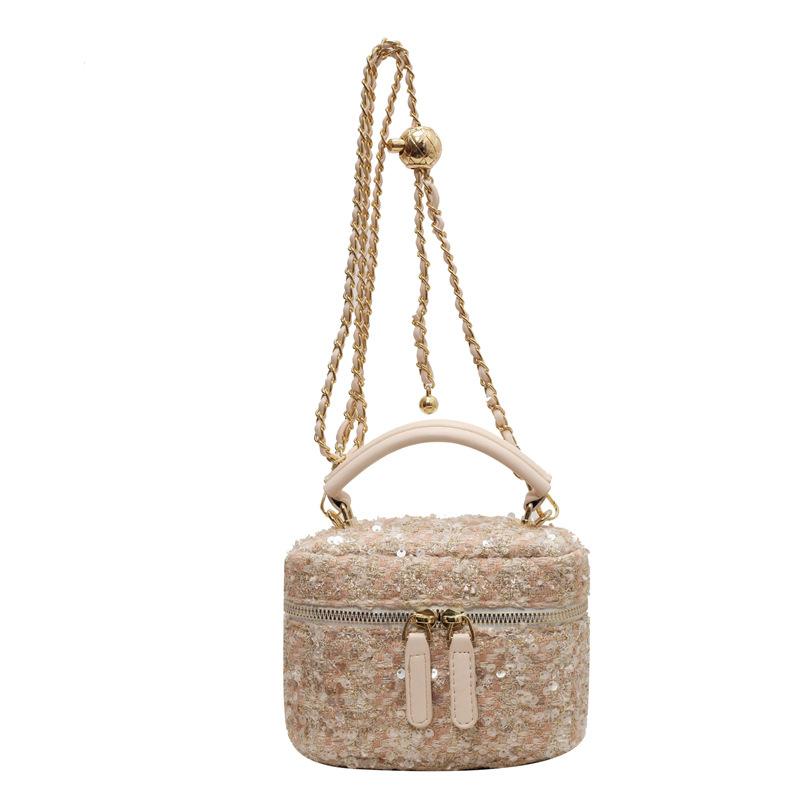 Trendy New Products, Sweet, Small Fragrance, Gentle Feeling, Portable Box, Bag, Fashionable Versatile Chain, Knitted Messenger Women's Bag