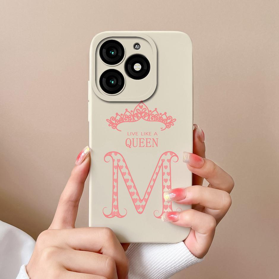 For Tecno Itel A70 Case Luxury Crown Letter Pattern Liquid Silicone Back Cover For ItelA70 A 70 New Design Advanced Sense Shell