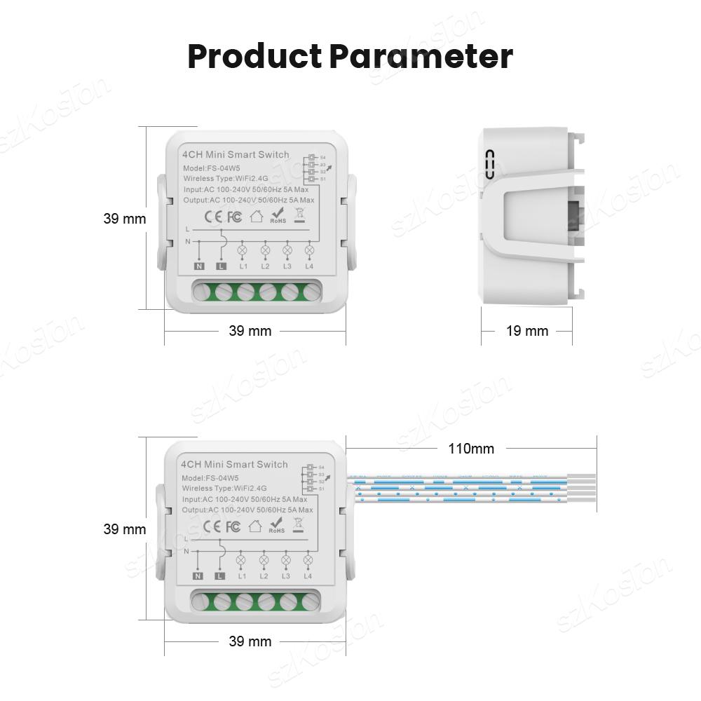 Tuya Wifi Smart Switch Module Smart Home DIY Breaker 1 2 3 4 Channel Supports 2 Way Control Voice Works with Alexa Google Alice
