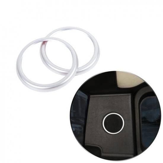 Silver Alloy Rear Trunk Speaker Horn Ring Trim Cover For Hummer H2 2003-2007