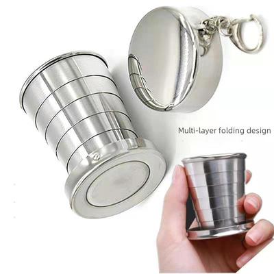 Portable Stainless Steel Folding Travel Cup - Food Grade, Telescopic, Ideal for Outdoor Use