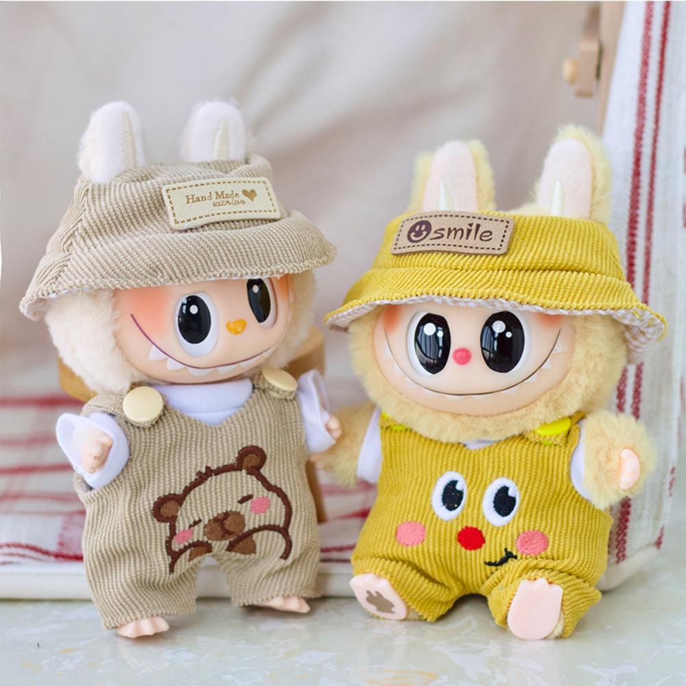 1 set Hat Sitting Party Labubu Doll Clothes Strap Pants Mini Cotton Doll's Clothes  Kids Girls Toys