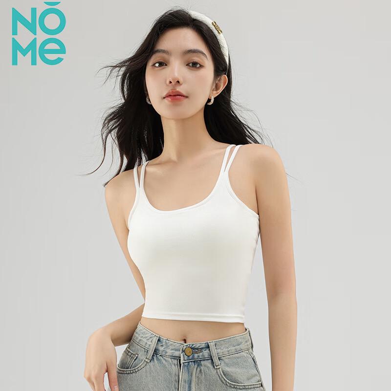 NOME Women s Slim-Fit Cropped Camisole with Built-in Bra L