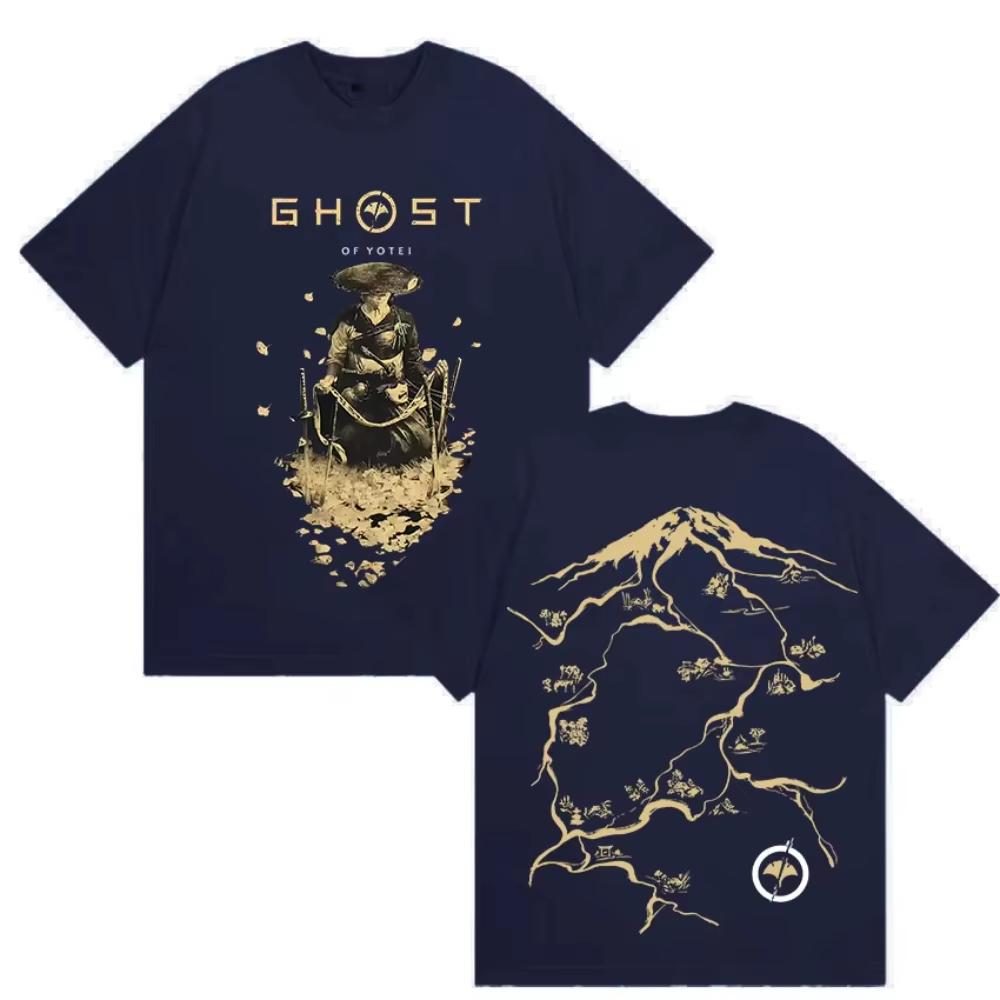 Ghost of Yotei Graphic T Shirt Japanese Samurai Cosplay Game Clothing Tshirt Men Unisex Y2K Fashion High Quality Cotton T Shirt