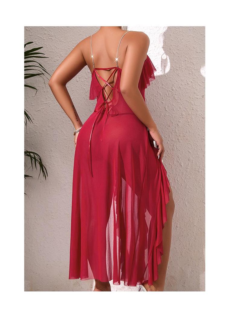 Elegantes Damen-Netzkleid mit offenem Rücken - Sexy & Verführerische Abendgarderobe