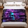 Skull Gothic Theme Soft Blanket Personalized Custom Name Text Print Warm Blanket Home Sofa Bedroom Decor